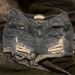 Torrid Mesh Ripped Stretch Destroyed Denim Shorts 16
